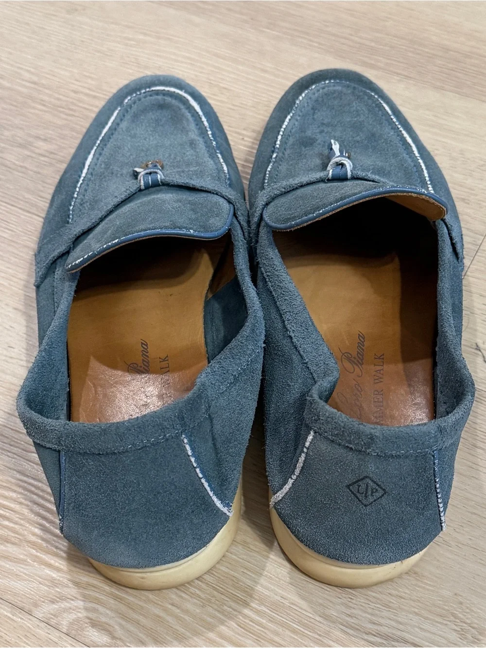 Loro Piana Teal Suede Tassel Loafers